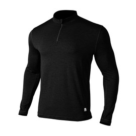 Velou Quarter Zip Pullover Men Performance Dry Fit Athletic Golf Pullovers for Men Long Sleeve Black 1/4 Zip Mock Neck Lightweight Fleece Lined Active Casual Sweatshirt Workout Tops