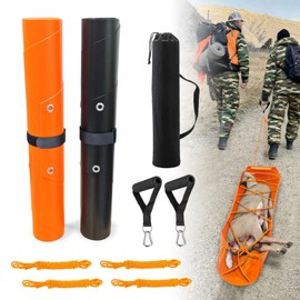 Firegowin 2-Pack Deer Drag Sled - Heavy-Duty 600D PVC Tear-Resistant Hunting Mats, Portable 73" x 22.8" Game Hauler with Ropes, Waterproof for Deer, Elk, Fishing