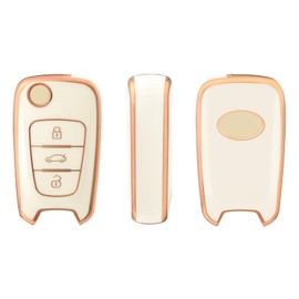 OFFCURVE Car Key Case, Key Case, Car Key Cover, TPU Key Case, 3 Buttons for Hyundai Elantra i10-i40 ix20-ix55 Santa Fe Verna Sportage Carens Forte Avante