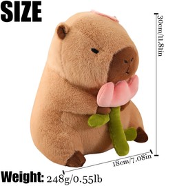 WESOPAN Capybara Plush Toy, Cute Capybara Cuddly Toy, Capybara Plushies Dolls, Super Soft Stuffed Toy, Plush for Home Decoration, Children's Gifts (30 cm, Rose)