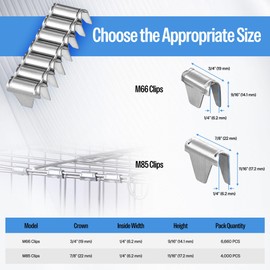 meite M66 Clinching Clips, 3/4 Inch Crown Galvanized Clinching Clips for M66 Clinching Clipper Tool Staples for Bedding, Wire Fencing (6,660 Counts)