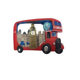 London Gift /Souvenir Fridge Magnet - Red Bus Collage
