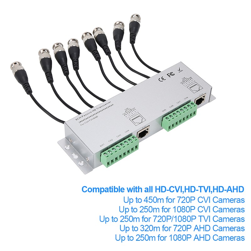 8CH HD BNC Male To UTP Cable Transceiver Adapter CCTV