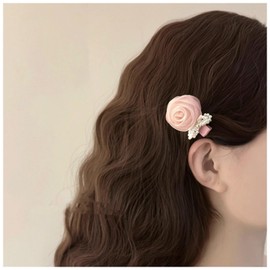 Xduargs Vintage Flower Hair Clips Lace Tulle Flower Hairclips Barrette French Lace Flower Rose Hair Barrettes Flower Wedding Bridal Hair Clips Decorative Hair Accessories for Women Headdress