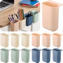 Ctosree 12 Pcs Monitor Pencil Holder Bulk, Strong Adhesive Pencil Holder for Student Sticky Desk Organizer and Accessories Screen Pen Holders Desktop Teacher Supplies for Classroom Desk Side Organizer