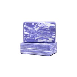 FitOn 2 pack of Premium Yoga Blocks - Portable High-Density EVA Foam Blocks - 3 Height Levels, Lightweight for Deeper Stretches, Enhanced Poses, and Alignment - Slip-Resistant Grip - 9x6x3 inches