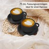 MIAMIO 6 x 75ml Espresso Cups/Espresso Cups Set with Stand