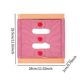 Milageto Dressing Board for Toddlers Fine Motor Toy Basic Life Skills Early Learning Sensory Toy for Kindergarten 2 3 4 5 Year Old, Button