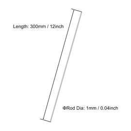 VictorsHome 1mm x 300mm 304 Stainless Steel Round Rod, Metal Solid Shaft Lathe Bar Stock for Model Car DIY Crafts 10pcs