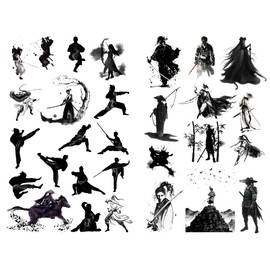 Seasonstorm Black Chinese Warriors Aesthetic Diary Travel Journal Paper Stickers Scrapbooking Stationery