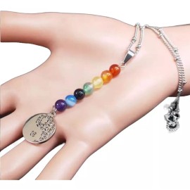 Jextech Collar 7 Chakras Piedras Naturales Y Flor De Loto Reiki Yoga