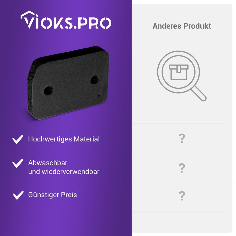 Vioks.pro Set of 2 Dryer Sponge Filter 207 x 155