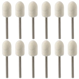 AllGIFT Buffing Wheel Bits 12pcs Point Mandrels Durable White Polishing Bits Multiple Use Conical Rotary Tools