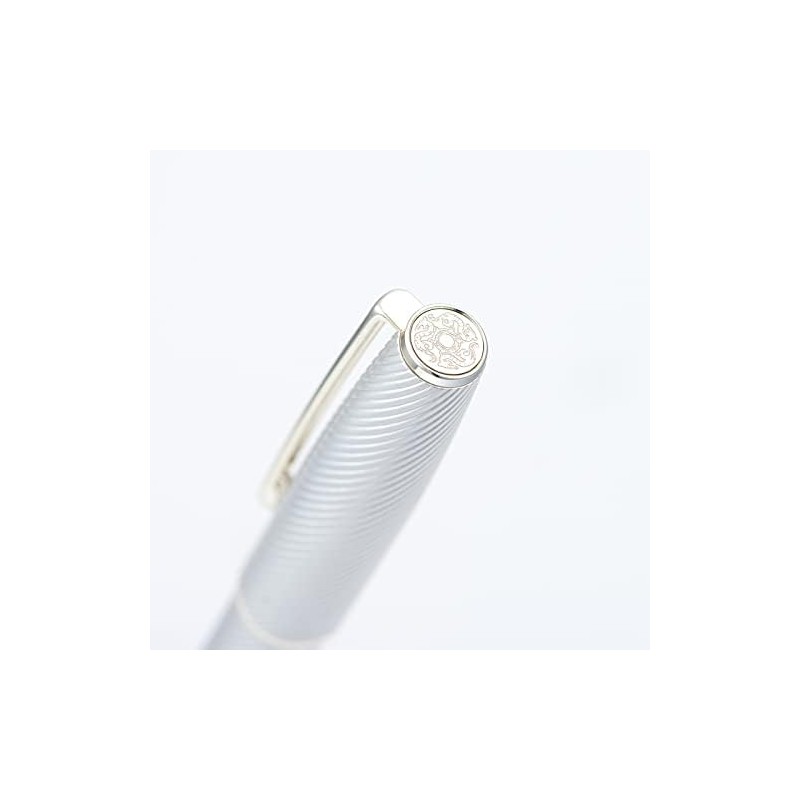Hong Dian A3 - Pluma estilográfica de aluminio plateado, punta