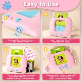 Aullsaty Toddler Toys Talking Flash Cards for 1 2 3 4 5 6 Year Old Boys and Girls, Autism Sensory Toys for Autistic Children, Learning Educational Montessori Speech Therapy 248 Sight Words Kids Gifts