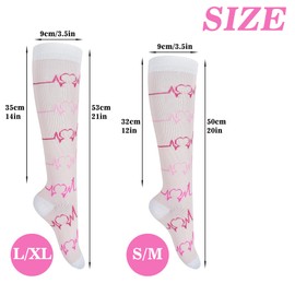 FZSECRIU 6 pairs of compression stockings for women, men and women, compression socks, support stockings., pink