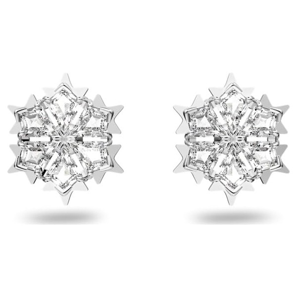 Swarvoski Magic stud earrings Snowflake White Rhodium plated - 5627348