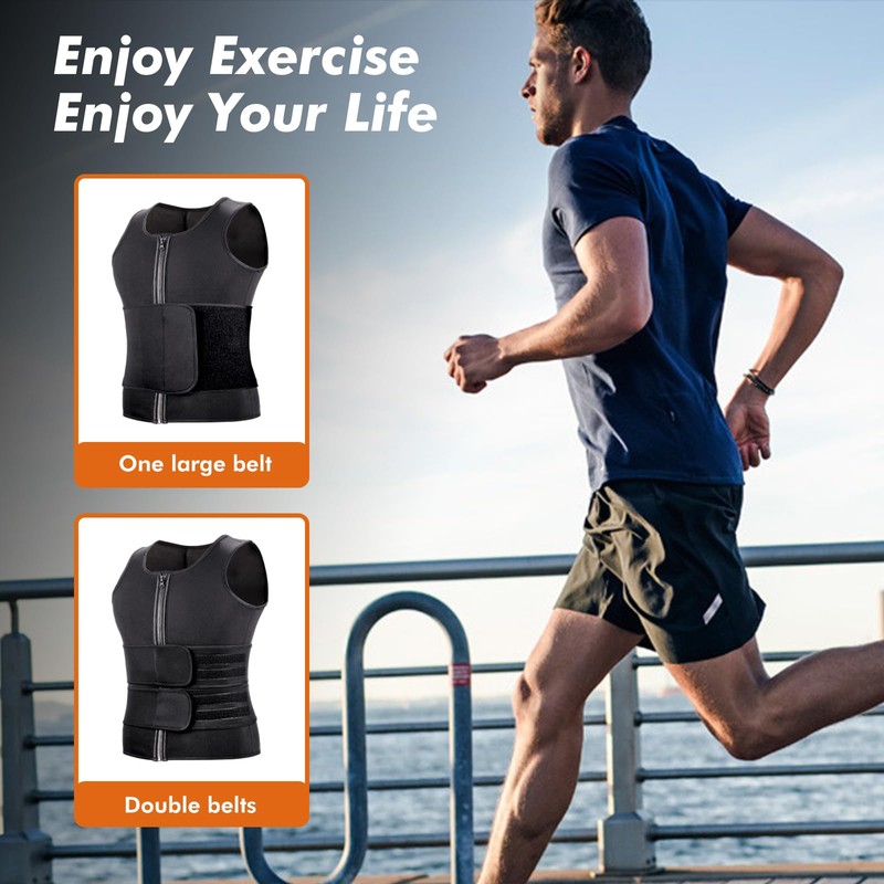 Sauna Vest Waist Trainer for Men - Mens Sauna Suit