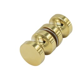 CKB Shower Glass Door Knob, Double Sided Pull Handle for 5/16"~1/2" Glass, Stainless Steel with Polished Gold Surface Shower Door Handle