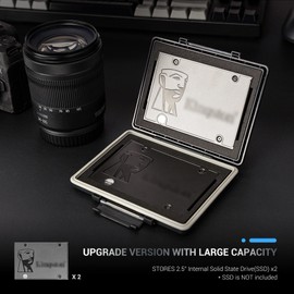 JJC SSD Speicherkarten Etui Tasche Aufbewahrung für 2,5 Zoll interne Solid State Drive, Wasserdicht Speicherkartenetui Tasche Etui Schutzbox Tragetasche - Memory Card Case