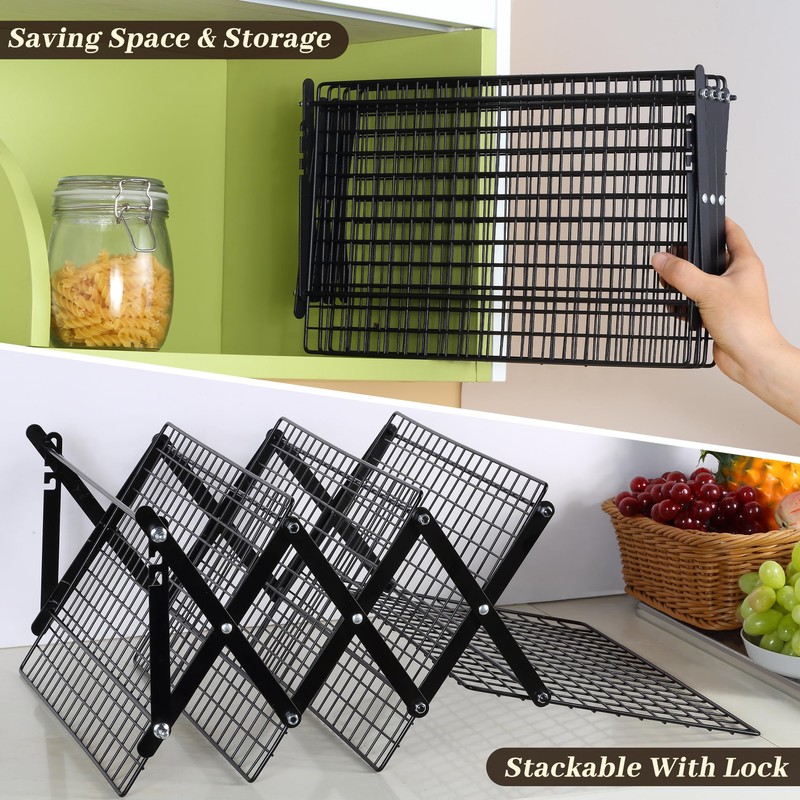 Pleafind 4 Tier Collapsible Cooling Rack - 3 Setting Design,