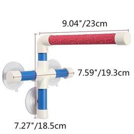 admecoo Portable Suction Cup Bird Window and Shower Perch Toy for Bird Parrot Macaw Cockatoo African Greys Budgies Parakeet Bath Perch Toy