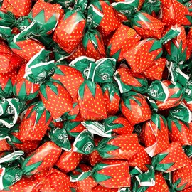 Strawberry Filled Hard Candy Bon Bons | Individually Wrapped | Deliciously Sweet Candy with Soft Center | Bulk 1 lb