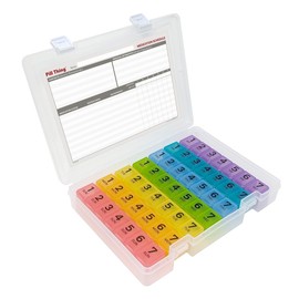 7 Times a Day Weekly Pill Box Organizer Case, Secure 7X Pillbox with Medication Schedule, Includes Premium Lifetime Subscription to Medisafe App (7 Time-a-Day)