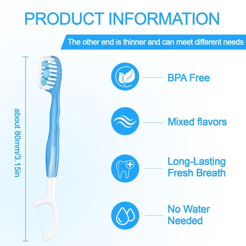 Malisseladi 5 in 1 Mini Brushes-Disposable Toothbrushes with Toothpaste,Toothpaste +