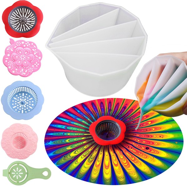 6PCS Acrylic Paint Pouring Strainers, Paint Pouring Cups, Acrylic Pouring