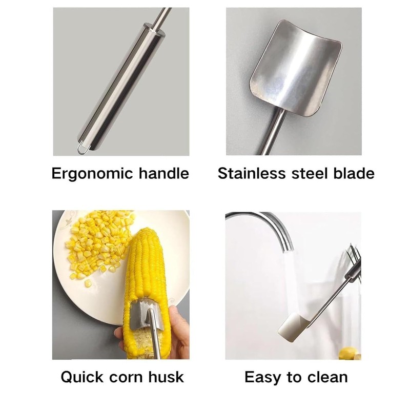 Long Handle Stainless Steel Corn Stripping Tool Set for Corn