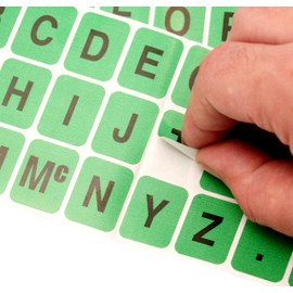 ChromaLabel 1 x 3/4 inch Alphabet Stickers, 10 Sheets/Pack (Green)