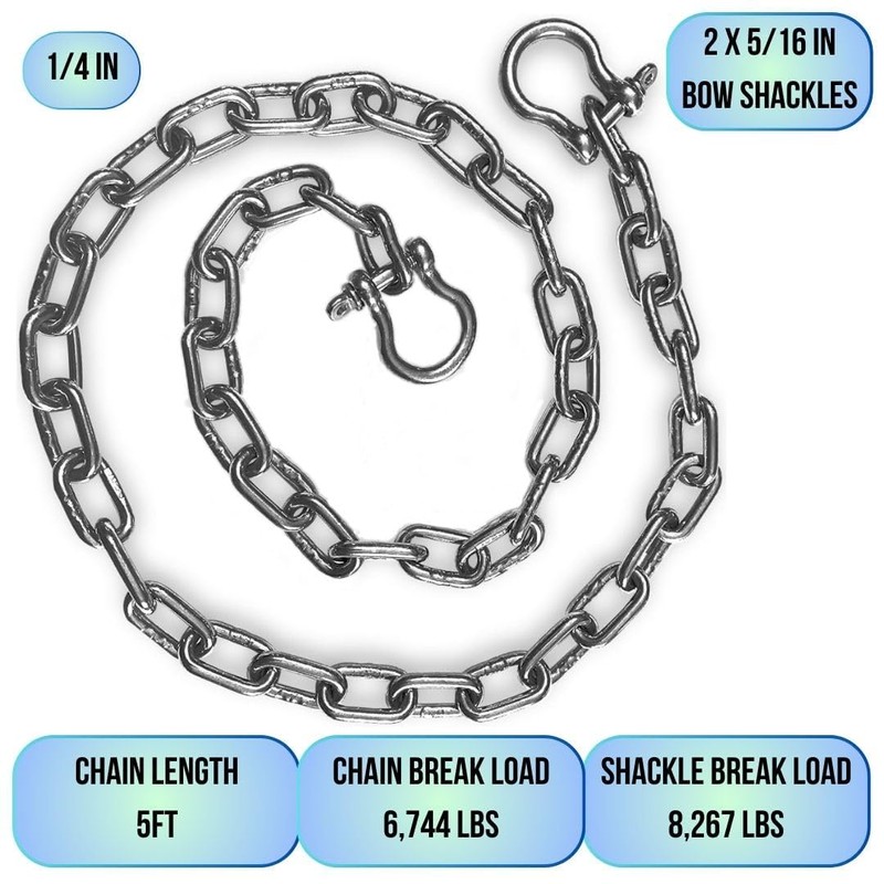 Anchor-Man Stainless Steel Boat Anchor Chain, Marine Grade, High Break