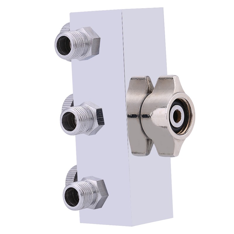 3-Way Airbrush Air Hose Splitter Adjust Air Regulation Valve Knob