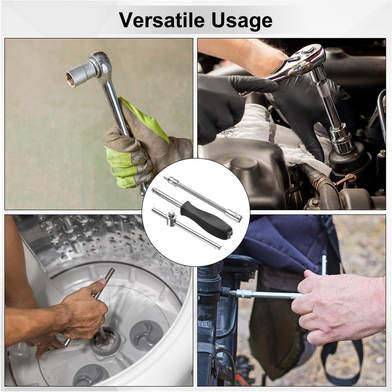 sourcing map 1/4" Drive Spinner Handle Chrome Vanadium Steel Drive