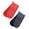 A & B TRADERS Butcher Stripe Double Oven Gloves, Quilted