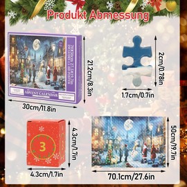 Puzzle Adventskalender 2025,1008-Teiliges Puzzle,24 Kästchen,Verblasst Nicht Leichtregt die Fantasie der Kinder an,für Weihnachtsgeschenke und Dekorationen für Jungen,Mädchen