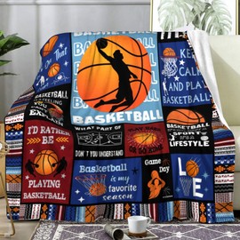 Dizogogo Basketball Blanket Basketball Throw Blankets Best Birthday Basketball Blanket Gifts for Girls Women Adults Mom,Funny Print Basketball Bedroom Living Couch Sofa Decor 80"x60"