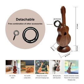 MYLYWOO MYLYWOO Guitar Pick Holder with Guitar Picks Guitar Keychain Wooden Home Decor Statues car mirror decor hanging Guitar gifts Music gifts car gifts