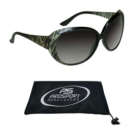 proSPORT Jackie O Bifocal Sunglasses Black +1.50 Womens Sun Readers Zebra Oversize Round