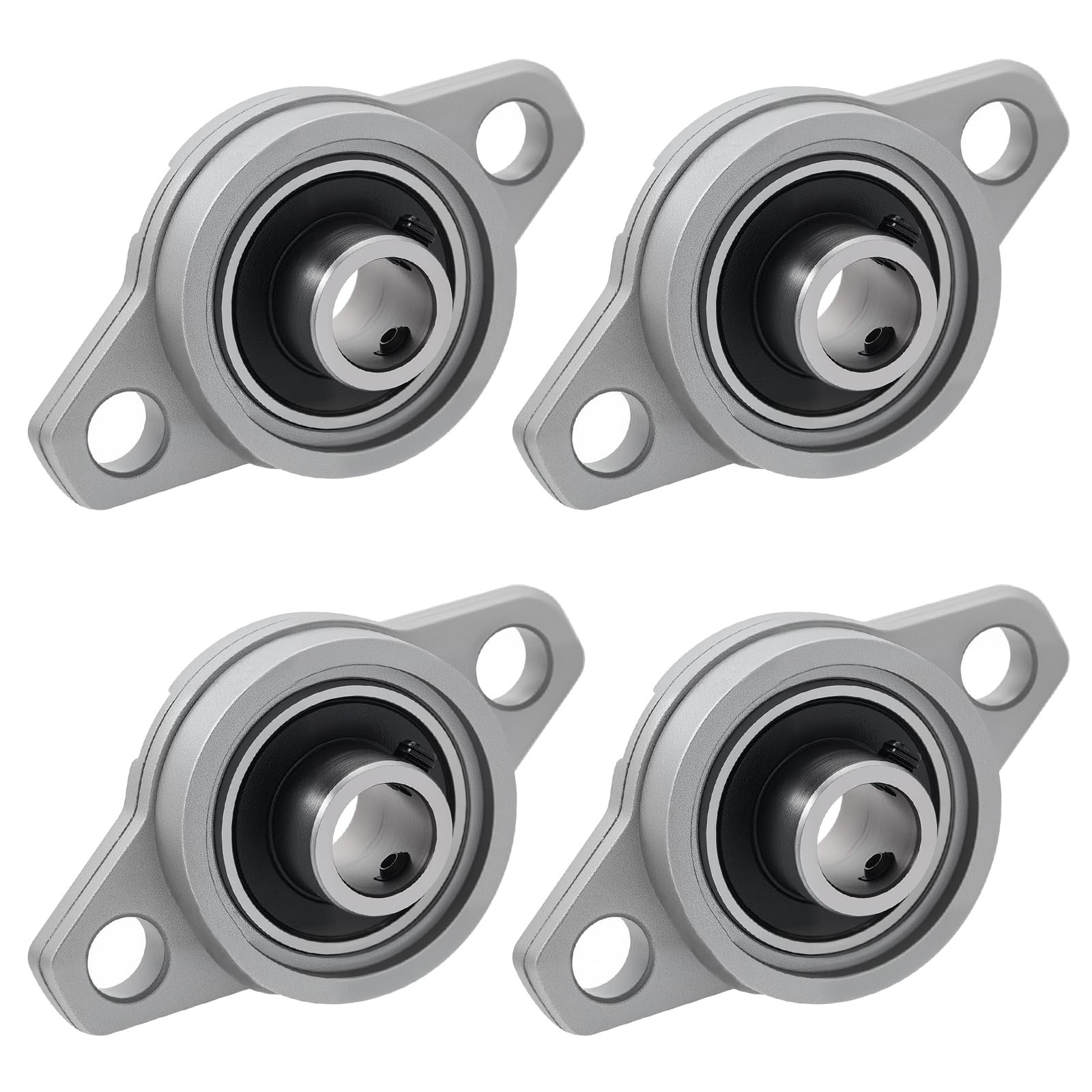 Pillow Block Housing Bearing, Pack Of 4, Flange Bearings, Rhombic Self-Aligning Pillow Block Ball Bearing Block (8 Mm Inner Diameter