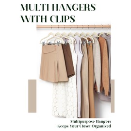 Cozymood Velvet Skirt Hangers - Pack of 24 - Velvet Hangers with Clips Ultra Thin Non Slip Velvet Pants Hangers Space Saving Clothes Hanger for Trouser, Skirts, Jeans, Dress (Beige)