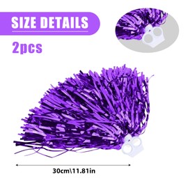 Cheerleader Pompoms, Pack of 2 Pompoms Cheerleading with Handle, Sports Teams Pompoms, Dance Pompoms, Cheers Ball, Used for Sports Events, Dance, Party, Ball Games, Carnival Parties (F)