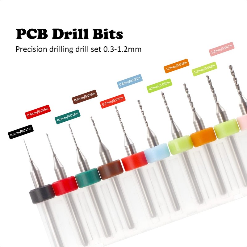 30pcs 0.3mm 1.2mm Shank Tungsten Carbide Micro PCB Drill Bits