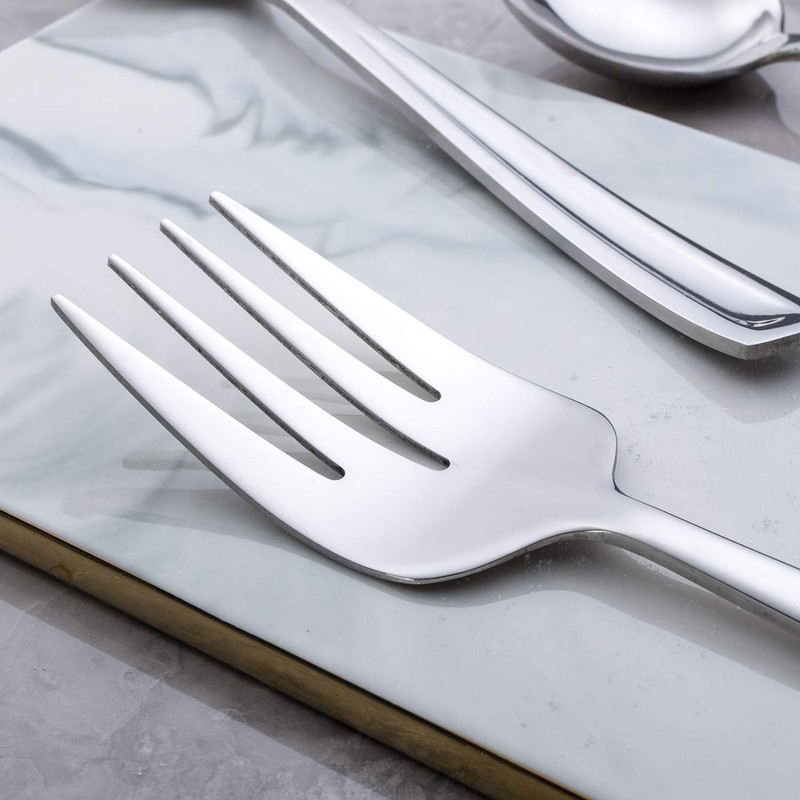 GoGeiLi Stainless Steel Serving Spoon and Serving Fork Set, Include