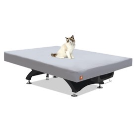 Pool Table Cover 7ft,Heavy Duty 600D Polyester Cloth,7 Foot Billiards Table Covers,Waterproof Tear-Resistant Scratch-Proof,Indoor Outdoor Protection Accessories,92Lx52Wx8H Inch-Light Grey