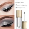 Silver Metallic Liquid Glitter Eyeshadow & Waterproof Eyeliner Pen -