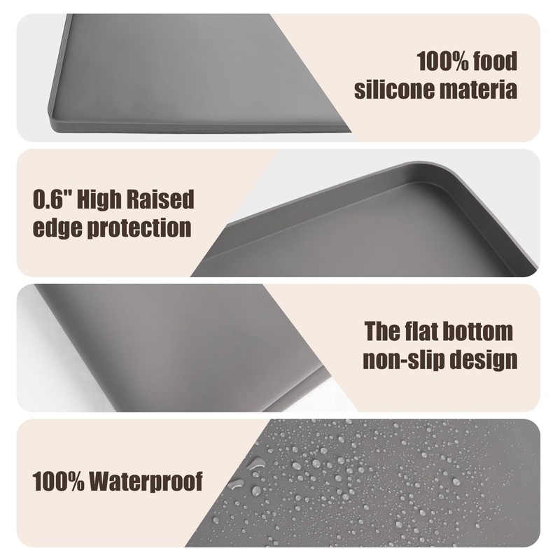 Silicone Cat Litter Mat 24x20 in Waterproof Litter Box Mat