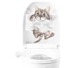 Cartoon Cute Cat Toilet Cover Sticker Decals,Animal Cats Flower Leaf