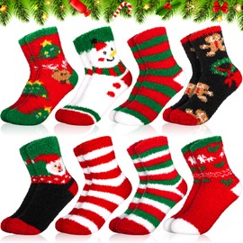 ITMNMNL 8 Pairs of Christmas Socks, Christmas Socks Women, Christmas Socks, Christmas Socks, Cuddly Socks, Christmas, Cuddly Socks, Christmas Socks, Cuddly Christmas Socks, red